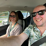 Two colleagues in a car